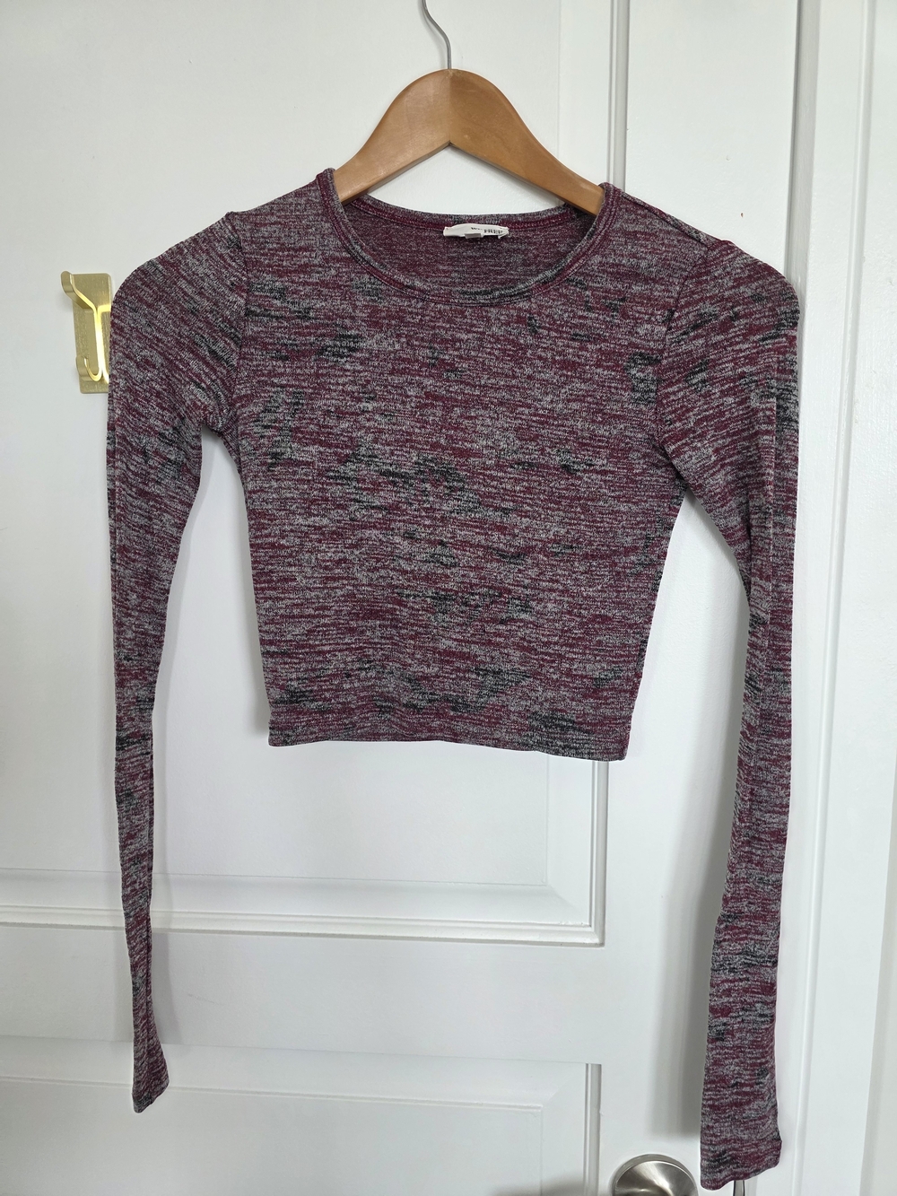 Wilfred Long Sleeve Marled Crop Top